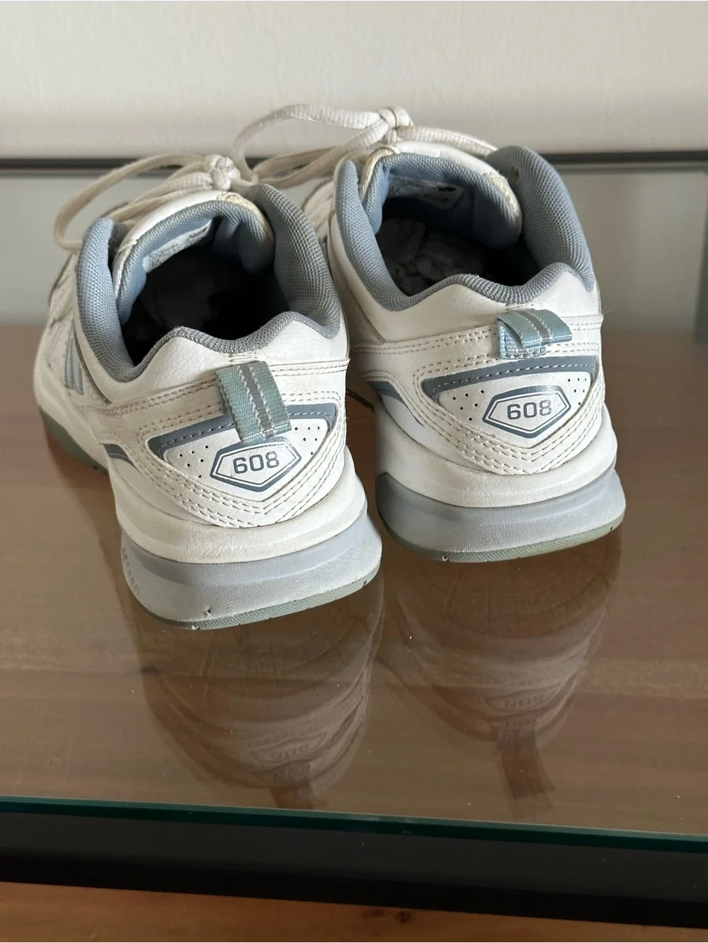 New Balance 608v5 White and Light Blue WX608v5 Size 6.5